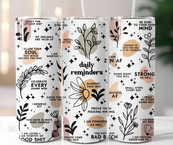 20oz and 30oz Tumbler Sweary Daily Reminders