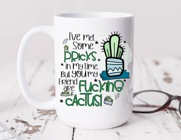 Sassy Mug I've Met Some Pricks In My Time But You My Friend Are A Fucking Cactus