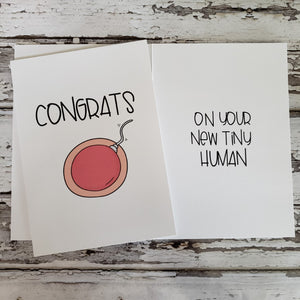 Sassy Greeting Card Congrats On Your New Tiny Human...New Baby!