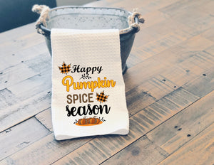 Fall Sassy Kitchen Towel Happy Pumpkin Spice Season