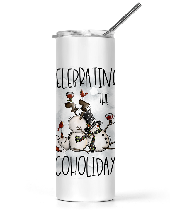 Christmas 20 and 30oz Tall Tumbler Celebrating The Alcoholidays