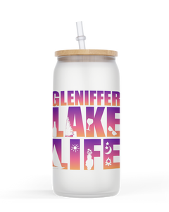 16oz Frosted or Clear Glass Jar Drinkware Gleniffer Lake Life 3 colors available
