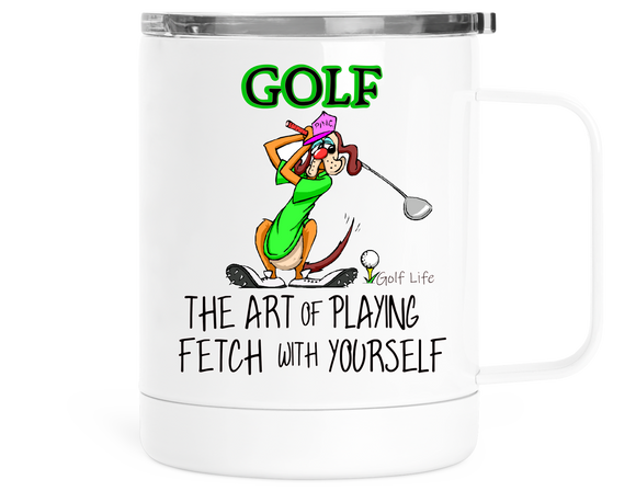 12oz Insulated Coffee Cup With Lid Golf The Art Of Playing Fetch
