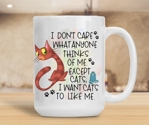 Sassy Mug I Don't Care What Anyone Thinks Of Me - Cats