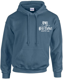Lake Time Is The Best Time Hoodie Indigo Blue Sm Logo