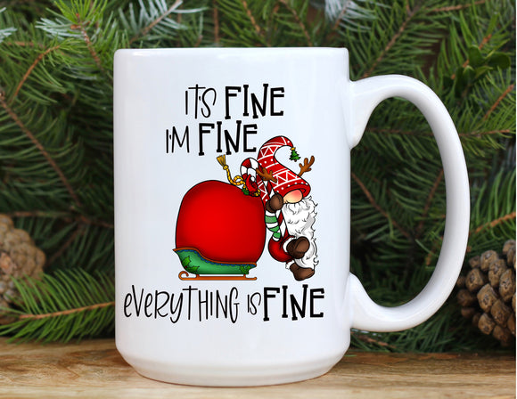 Christmas Ceramic Mug It's Fine