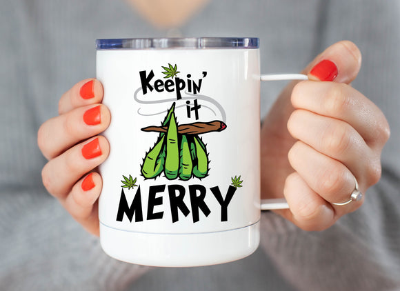 12oz Christmas Travel Coffee Mug Keepin it Merry