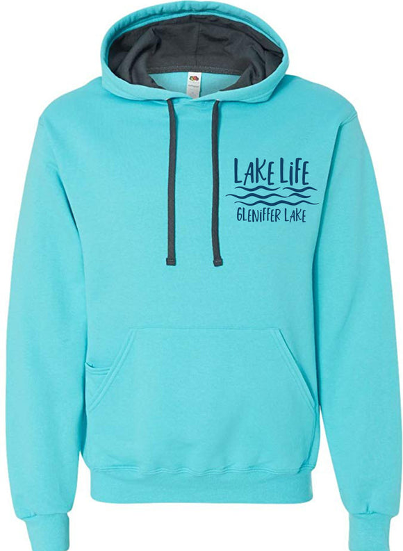 Scuba Blue Hoodie Lake Life sm logo