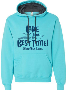 Lake Time Is The Best Time Hoodie Scuba Blue