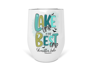 12oz Insulated Wine Tumbler Lake Time Is The Best Time Gleniffer Lake