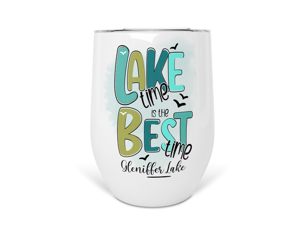 12oz Insulated Wine Tumbler Lake Time Is The Best Time Gleniffer Lake