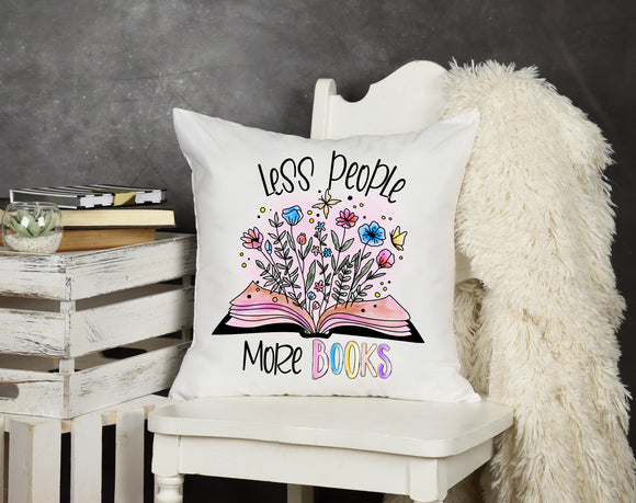 Throw Pillow Less People More Books