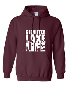 **NEW** Maroon Hoodie Gleniffer Lke Life Full Logo