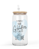 Glass Jar Style Drinkware  Patio Set of 4 Memories Made At Gleniffer Lake - pastel clear