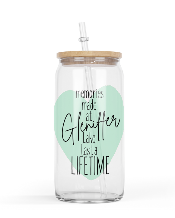 16oz Clear Glass Jar Style Drinkware Memories Made At Gleniffer Lake
