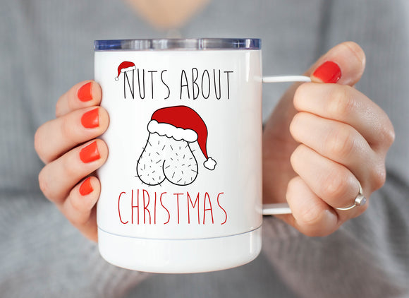 12oz Christmas Travel Coffee Mug Nuts About Christmas