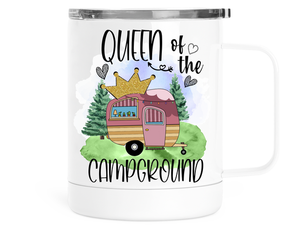 12oz Insulated Coffee Tumbler Queen Of The Campground