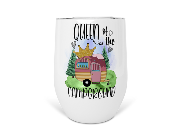 12oz Insulated Wine Tumbler Queen Of The Campground