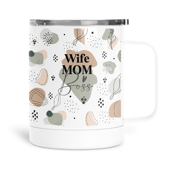 12oz Insulated Mug Wife Mom Boss